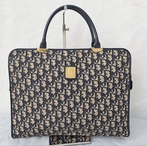 Auth Dior Oblique Trotter Document Briefcase/Laptop Bag